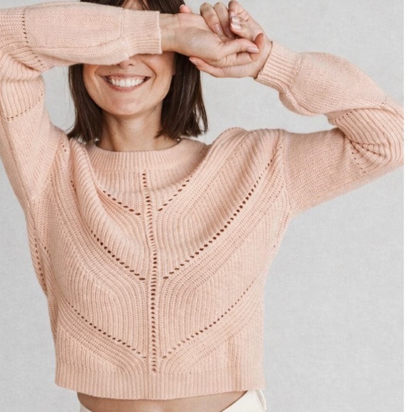 Marine Layer Sweaters - Marine Layer Cashmere Kissed Olivia Crewneck Sweater in Blush Pink